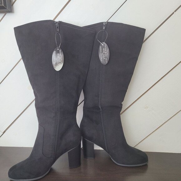 NEW Style & Co. Addyyf Womens 11W Extra Wide Calf Black Knee-High Boots - Picture 3 of 10